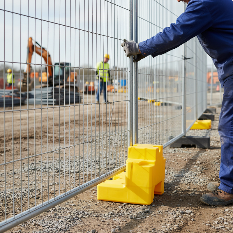 Rosy Brown Heavy Duty Water-Filled Ballast Block - 40kg for Fence Stability