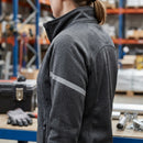 Women's Thermal Fleece Work Jacket with Reflective Trim - Black