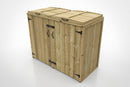 Double Chest Timber Wheelie Bin Store – Redwood 140–360L (view 2)