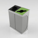 120-160L Double Recycling Bin Galvanised Steel (view 2)