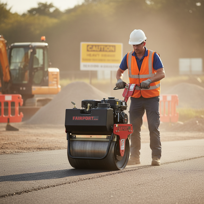 Rosy Brown Heavy Duty Single Vibratory Roller Drum Roller with Ergonomic Design
