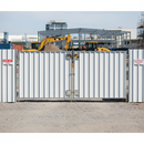 Gray Premium Steel Hoarding Vehicle Gate - 4m x 2.4m for Secure Access