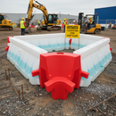 Dim Gray Heavy Duty Water-Filled Barrier Corner Section for Traffic Safety