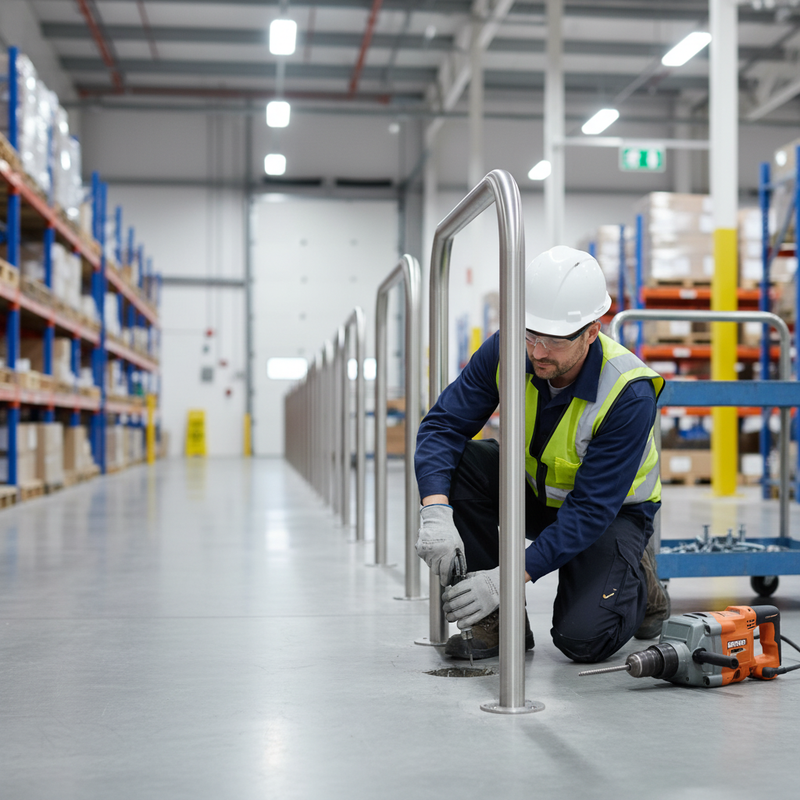 Dark Gray Heavy Duty Stainless Steel Hoop Perimeter Barrier - 48mm Diameter