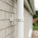 Adjustable Aluminium Pipe Clip 76mm Diameter — RAL 9010 (in use)