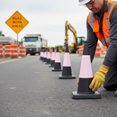 Light Slate Gray High-Performance 750mm Traffic Cone - Durable and Stackable