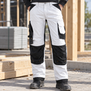White/Black Loose Fit Stretch Site Trousers with Knee Guard (view 2)
