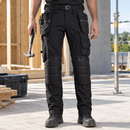 Black Stretch Work Trousers with Built-In Kneepads and Holster Pockets