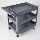3-Tray Plastic Service Trolley – 225kg capacity, 70mm deep trays (view 2)
