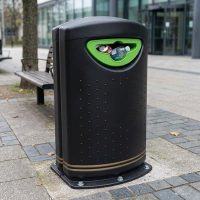 130 Litre Hooded Recycling Bin MDPE Double-Skinned