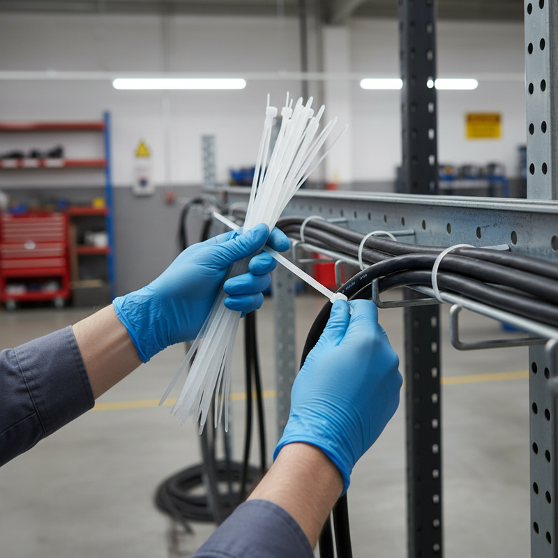 Light Slate Gray Heavy Duty White Nylon Cable Ties 300mm x 7.6mm (Pack of 100)