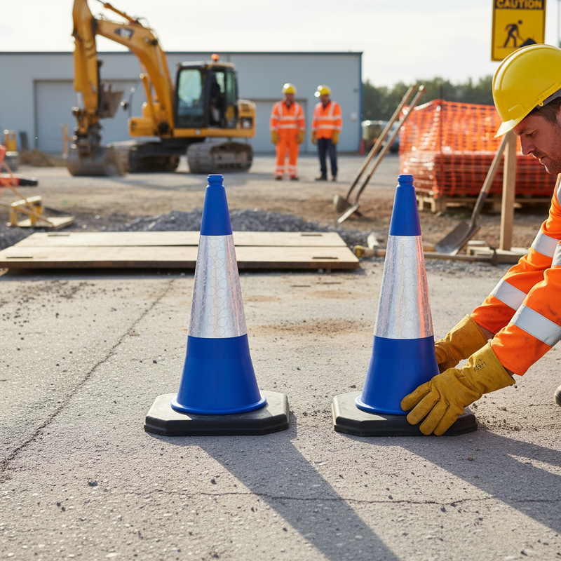 Gray Premium 750mm 2-Piece Traffic Road Cone with High Wind Resistance