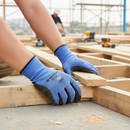 Gray Premium Builders Gloves with Latex Coated Palms for Enhanced Grip