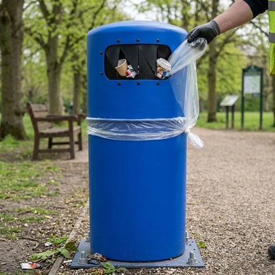 90 Litre hooded top litter bin, polyethylene with pest guard