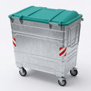 770 Litre Galvanised Steel Wheeled Container EN 840 (view 2)