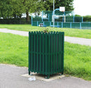 Galvanised Steel Square Litter Bin 112L