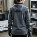 Women's Steel Grey Zip Fleece Hoodie with Pockets