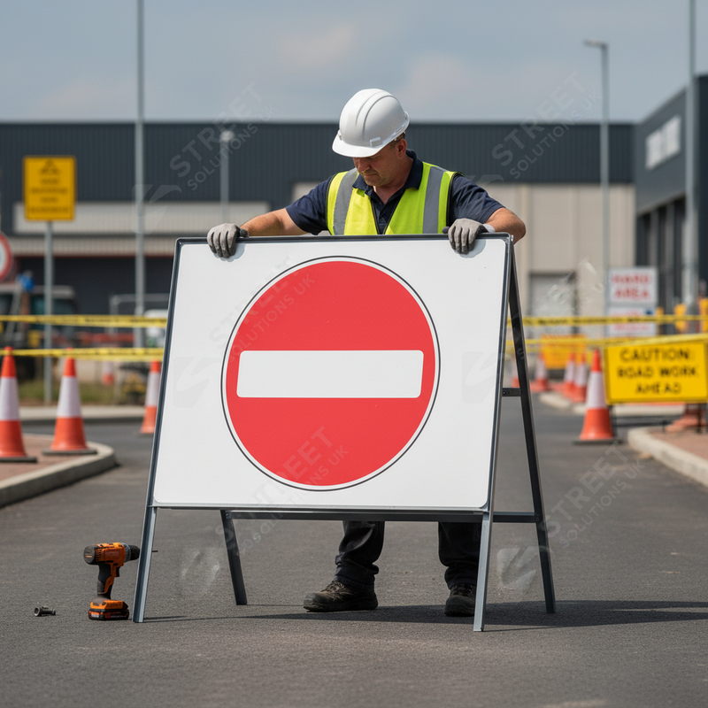 Slate Gray Professional No Entry Metal Sign Face - 750mm for Safety