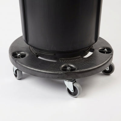 Round waste container dolly with swivel castors, 135 kg capacity