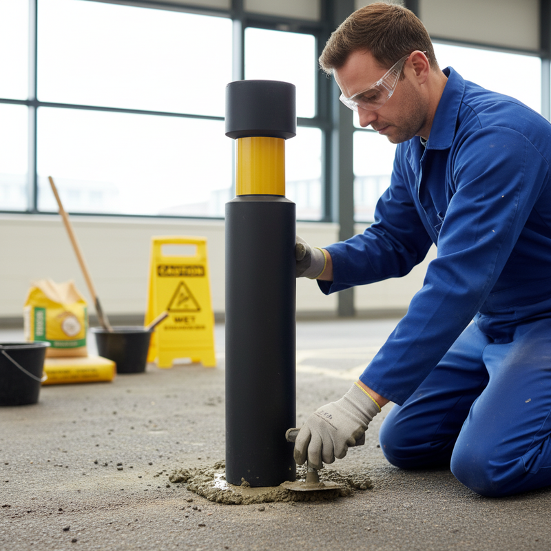 Dark Gray Premium Steel Core Plastic Bollard - 1000mm Above Ground - DDA Compliant