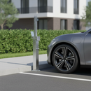 Dim Gray Heavy Duty Square Retractable Galvanised Steel Post with Integral Lock - 745mm