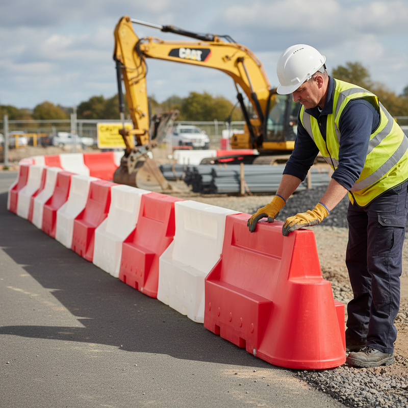 Rosy Brown 2 Metre Heavy Duty Water-Filled Barrier for Road Safety