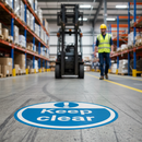 Dark Gray Premium Keep Clear Floor Sign - Slip Resistant Vinyl - 450mm
