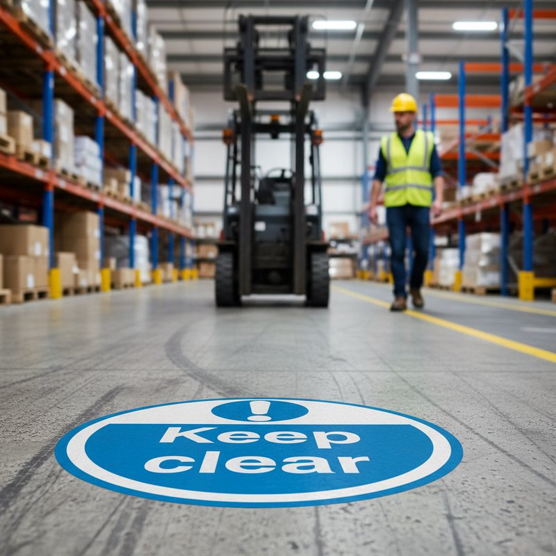 Dark Gray Premium Keep Clear Floor Sign - Slip Resistant Vinyl - 450mm