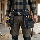 Carpenter’s Tool Belt with Rubber-Coated Buckle - Black