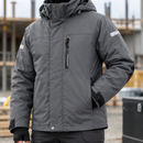 Waterproof Insulated Jacket, Detachable Hood - Steel Grey/Black (view 2)