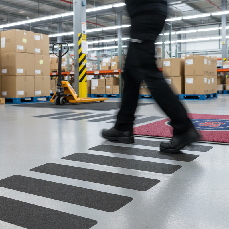 Dark Gray Premium Anti-Slip Tape Floor Panels 50mm (Pack of 10) for Safety