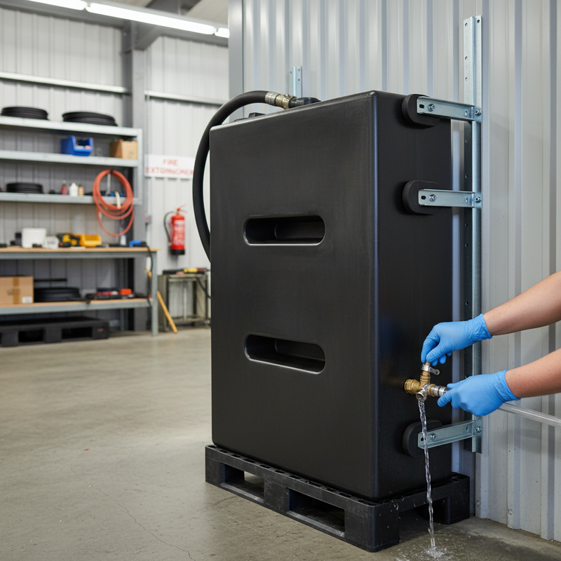 Dark Slate Gray Premium Tall Rectangular 400 Litre Baffled Water Storage Tank