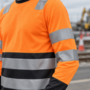 Class 2 High Visibility Long Sleeve Top - Hi-Vis Orange/Black (view 2)