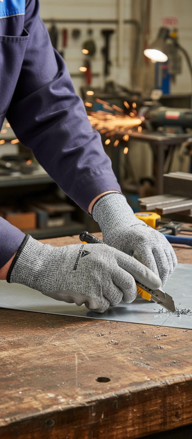 Dark Slate Gray Premium Level 5 Cut Resistant Gloves - 3 Pairs for Industrial Use