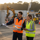 White Smoke High-Visibility Safety Vest with Durable Polyester Fabric and Velcro Closure, Compliant with BS EN 471 Class 2 Standards - Available in Orange and Lime/Yellow