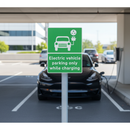 Dark Slate Gray Premium EV Parking Only While Charging Sign Face - Weather-Resistant & Reflective
