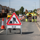 Slate Gray High-Performance Men At Work with End Supplementary Plate Q-Sign 750mm