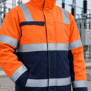Orange/Navy Blue Multinorm Thermal Work Coat - EN Certified (view 2)