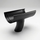 Half Round Aluminium Gutter Outlet 63mm Dia. 125mm — Textured Black