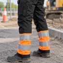 Class 1 Hi-Vis Work Trousers, Knee Protection - Black/Hi-Vis Orange (view 2)