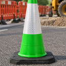 Two-Part Traffic Cone with Reflective Sleeve - 1000mm Green (view 2)