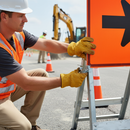 Gray High-Performance Frame Clips for Temporary Metal Road Signs