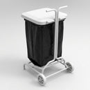 Mobile pedal operated sack holder with self-closing lid (view 2)