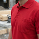 Classic Pocket Polo Shirt Cotton-Polyester Blend - Red