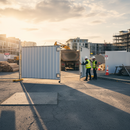 Gray Heavy Duty Steel Hoarding Vehicle Gate - 4m x 2.4m for Secure Access