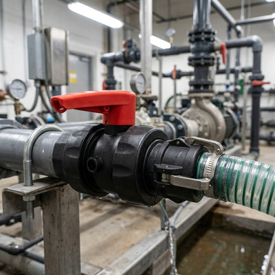 1 1/2" Male Camlock Ball Valve with Quick-Connect Coupling