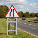 Dim Gray Reversible Quick-Fit Sign Face for Road Narrows Right/Left - Premium Quality