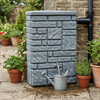 300 Litre Stone Effect Water Butt, 1180 × 800 × 400mm