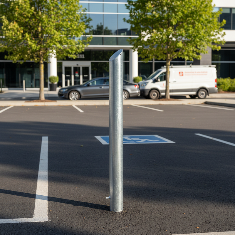 Dark Slate Gray Premium Fixed Bollard - Galvanised Steel - 1000mm Height