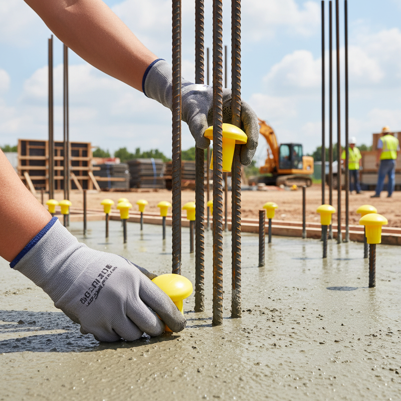 Light Gray Premium Rebar Identification Caps - Durable Mushroom-Shaped Protection (Bag of 250)